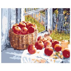 Летние яблоки Раскраска картина по номерам на холсте KTMK-77993 40х50