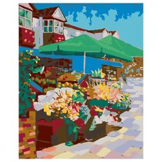 Цветочная лавочка Раскраска картина по номерам на холсте RA059 40х50