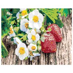 Спелая земляника Раскраска по номерам на холсте Живопись по номерам KTMK-006956 40х50