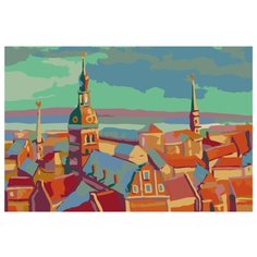 Закат в городе Раскраска картина по номерам на холсте LV01 40х60