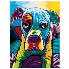 Радужный боксер Раскраска картина по номерам на холсте A137 30х40