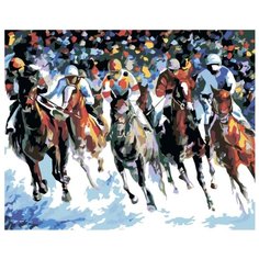 Скачки Раскраска картина по номерам на холсте LA27 40х50