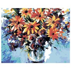 Букет садовых цветов Раскраска картина по номерам на холсте LA31 40х50