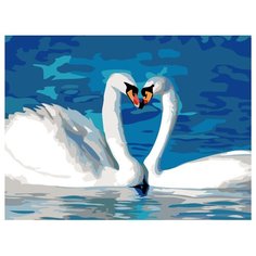 Пара лебедей Раскраска картина по номерам на холсте KRYM-AN10 30х40