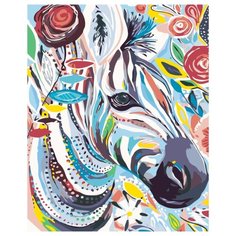 Красочная зебра Раскраска картина по номерам на холсте KTMK-63019 40х50