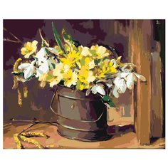 Букет с подснежниками Раскраска по номерам на холсте Живопись по номерам ARTH-AH203 40х50