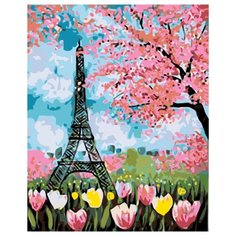 Весенние цветы Парижа Раскраска по номерам на холсте Живопись по номерам RO85 40х50