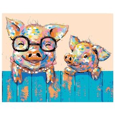 Мама свинка Раскраска по номерам на холсте Живопись по номерам A440 40х50