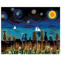 Любуясь звездным небом Раскраска картина по номерам на холсте ARTH-AH358 40х50