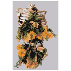 Скелет с букетом Раскраска картина по номерам на холсте Z-AB655 40х60