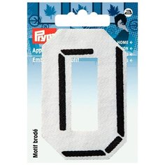 Термоаппликация Цифра 0, мал., белый цв., черная рамка 925875 Prym 925875