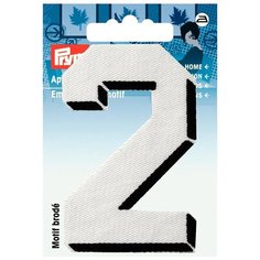 Термоаппликация Цифра 2, мал., белый цв., черная рамка 925877 Prym 925877