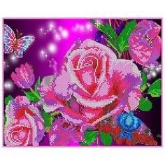 Алмазная мозаика 38*30см«Акварельные розы» Diamant
