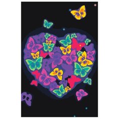 Сердце с бабочками Раскраска картина по номерам на холсте FU30 40х60