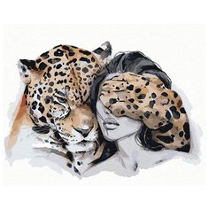 Оберег. Леопард Раскраска картина по номерам на холсте AIPA-NP1 40х50