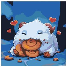 Poro eating snax Раскраска картина по номерам на холсте zgena110320-4-2-4040 40х40