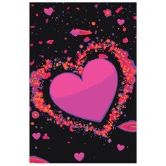 Сердце Любовь Неон Раскраска картина по номерам на холсте FU31 40х60