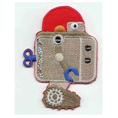 Термоаппликация HKM Робот в красном шлеме, 1 шт 7,5 х 5,5 см