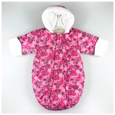 Зимний конверт Дашенька "Снежинки" розовый размер 74