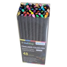 WELLSHOP/ Набор ультра-тонких фломастеров на водной основе. 48 цветов.