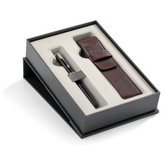 Подарочный набор Parker: Перьевая ручка Parker Sonnet Black Lacquer CT + чехол из экокожи