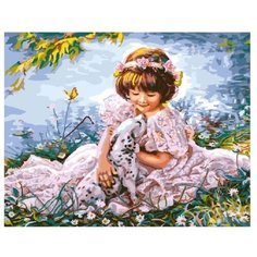 Картина по номерам Paintboy GX 8553 Девочка с далматинцем 40x50см