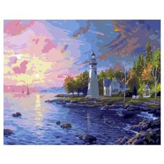 Картина по номерам Paintboy PK41076 "Маяк на закате" 40х50 см