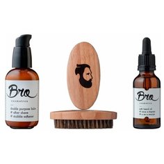 Набор Bro Cosmetics №2.2 // масло для бороды, бальзам для лица и бороды, щётка для бороды Brocosmetics
