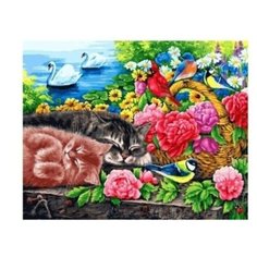 Живопись на холсте 40*50 см Белоснежка 273-AB Корзина с цветами