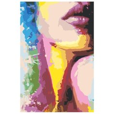 Радужная девушка незнакомка Раскраска картина по номерам на холсте RO202 40х60