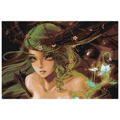 Зелёная фея Раскраска картина по номерам на холсте AAAA-FIR311 40х60