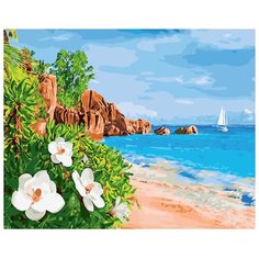 Картина по номерам ВанГогВоМне ZX 23136 Лазурный берег со скалами 40х50 см