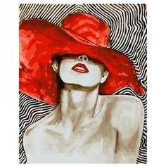 Картина по номерам ВанГогВоМне ZX 23169 Дама в красной шляпе 40х50 см