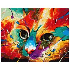 Картина по номерам ВанГогВоМне ZX 20164 Кошечка в абстракции 40х50 см