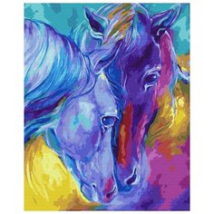 Картина по номерам ВанГогВоМне ZX 22612 Цветные лошади 40х50 см