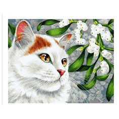 Картина по номерам Белая кошка Paintboy