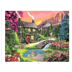 Картина по номерам 40*50 Яркая деревушка Paintboy