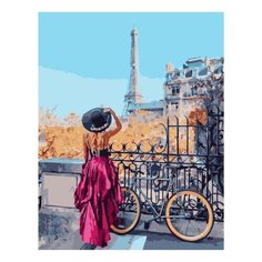 Картина по номерам Paintboy 43023 Велосипедный маршрут по Парижу 30x40см