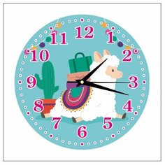 Часы настенные детские "Лама №2" 25см, плавный бесшумный механизм Моя Печать