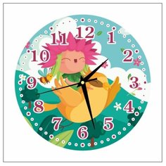 Часы настенные детские "Лесная фея" 25см, плавный бесшумный механизм Моя Печать