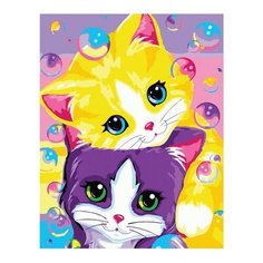Картина по номерам Paintboy PKC 72073 Котята и мыльные пузыри, 30x40см