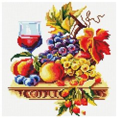 Натюрморт с виноградом Мозаика на подрамнике 30х30 30х30 Белоснежка 355-ST-S