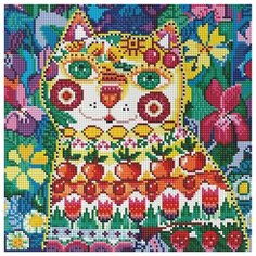 Кот в окошке Мозаика на подрамнике 30х30 30х30 Белоснежка 359-ST-S