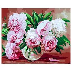 Картина по номерам Paintboy GX 23480 Пионы в прозрачной вазе 40x50 см