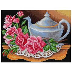 Набор Чайник с розами 30х40 Вышиваем бисером V-21