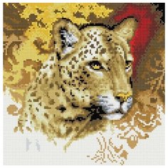 Портрет леопарда Мозаика на подрамнике 30х30 30х30 Белоснежка 273-ST-S