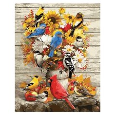 Картина по номерам Paintboy GX 34124 Цветное ассорти и лесные птахи 40x50 см