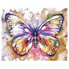 Картина по номерам Paintboy GX 34149 Разноцветная бабочка 40x50 см