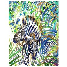 Картина по номерам PK 22052 (GX 27643) Зебра в тропиках (Фаенкова Елена) 40*50 Эксклюзив Paintboy