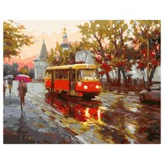 Картина по номерам Paintboy, 31999 Трамвай под дождем 40x50см